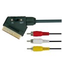 CAVO SPINA SCART 3 RCA IN OUT AUDIO ST/VIDEO