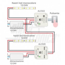 Amplificatore per strisce led Amplificatore per strisce led monocolore 12/24V   10A