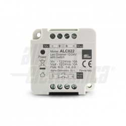 Dimmer per strisce led monocolore 12/24v Dimmer per strisce led monocolore 12/24V   10A   Comando con pulsante opto isolato