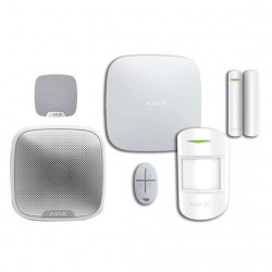 KIT ANTIFURTO AJAX BIANCO Kit composto da: 1 unità centrale Hub (GSM + Ethernet), 1 rivelatore MotionProtect,1 contatto magnet