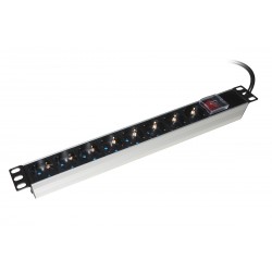 MULTIPRESA DA RACK 19  8 PRESE SCHUKO MULTIPRESA DA RACK 19  8 PRESE SCHUKO CON INTERRUTTORE SPINA SCHUKO 16A