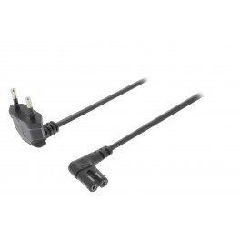 Cavo di alimentazione 90 GRADI Cavo di alimentazione Euro Maschio   IEC 320 C7 2 00 m Nero