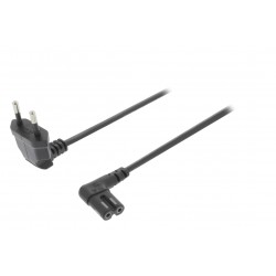 Cavo di alimentazione 90 GRADI Cavo di alimentazione Euro Maschio   IEC 320 C7 2 00 m Nero