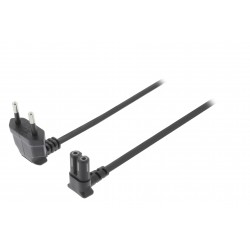 Cavo di alimentazione 90 GRADI Cavo di alimentazione Euro Maschio   IEC 320 C7 2 00 m Nero