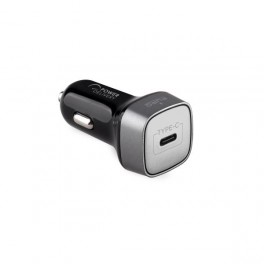 Puro Fast Charger Power Delivery Mini Carica Batt Da Auto 1 USB C Quadrato Compact, 30W, nero