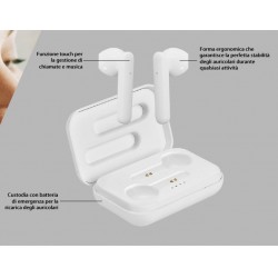 Auricolari Stereo con base di ricarica Puro White Auricolare Stereo Bluetooth 5 0 True Wireless con base di ricarica Bianco