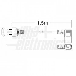 CAVO DA SP  ITALIA A PR 3P VDE ANGOLO Cavo da spina 3 poli Italia a spina IEC320 C13