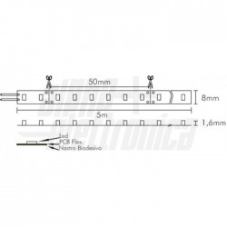 NASTRO LED B 5m120L/m 3528 24V 96W/m BC Nastro Led 120Led/ m 3528   24V   9,6W/m   Bianco caldo 3000K