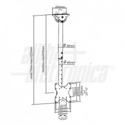 Supporto LCD/TV da soffitto ORIENTABILE Supporto LCD/TV da soffitto Orientabile, 23  42    56/91cm