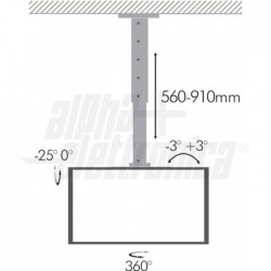 Supporto LCD/TV da soffitto ORIENTABILE Supporto LCD/TV da soffitto Orientabile, 23  42    56/91cm