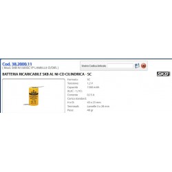 BATTERIA SC NI CD 1500MA  CON TERM O/DIR 