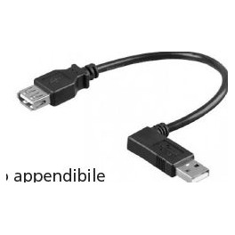 CAVO USB 2 0 PROLUNGA PRESA SPINA 15CM AM 90° sinistra   AF