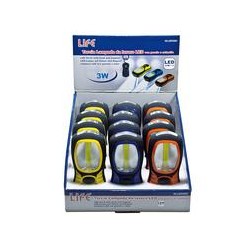 Lampada da lavoro LED COB 3W+ 3 LED, Bau Lampada da lavoro LED COB 3W+ 3 LED, Batterie 3xAAA, 123x58x32mm, 12PCS/KIT Arancione,G