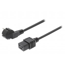 CAVO VDE  16A PER UPS   SHUKO Schuko Power Cable Tipo F (CEE 7/4)   IEC 320 C19 2 00 m Nero