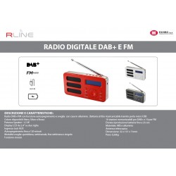 RADIO DAB SOUNDAB METAL RED RADIO DIGITALE DAB+ E FM CON BATTERIA RICARICABILE COLORERED