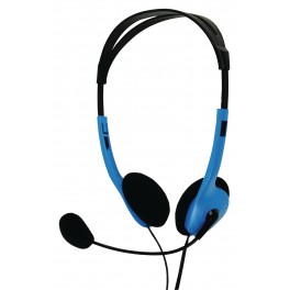 Cuffia con microfono  pc con 2 jack 3,5m Cuffia a Padiglione Aperto 2x 3 5 mm Microfono incorporato 2 0 m Blu