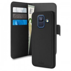 Puro Cust  Ecop  Samsung Galaxy 6 5 6  Con Flip Oriz +Cover Magn Staccab+3 Vani+Tasca Banconote Nero