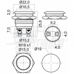 PULSANTE ANTIVANDALO 1P(ON)/ /OFF VITE 