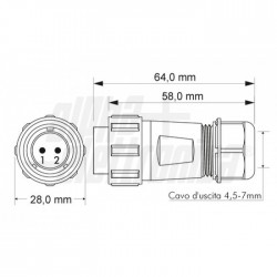 CONNETTORE CIRC IP68 SP21 MASC 