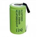 BATT NI MH 4/5 SC 2000mAh CON PAGLIETTE Accumulatore Ni MH, 4/5SC, 1,2V 2000mAh Ricaricabile dimensioni: lunghezza: 32,50 mm dia