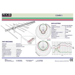ANTENNA RKB COMBI S Antenna logaritmica multibanda per digitale terreste, con 5dBd di guadagno da 174÷230MHz (VHF) e 7,5dBd dal 