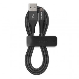 Puro Cavo in Tessuto + Connettore Alluminio per Dispositivi Micro USB, 2 4A, 1m Nero