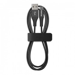 Puro Cavo in Tessuto + Connettore Alluminio per Dispositivi Micro USB, 2 4A, 1m Nero