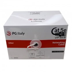 CAVO UTP CAT 5 E FR PE Mat  125mt LINKEM Cat  5e U/UTP 4x2xAWG24/1 LSZH guaina bianca  Per posa interna, esterna  Bobina da 125m