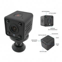 MINI TELECAMERA IP WI FI DA INTERNO MINI TELECAMERA IP WI FI DA INTERNO HD 960P CON BATTERIA DI BACKUP  COMPATIBILE ONVIF