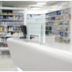 BARRIERA PARAFIATO PER OPERATORI 60X80CM BARRIERA PARAFIATO PER OPERATORI A CONTATTO CON IL PUBBLICO 60X80CM