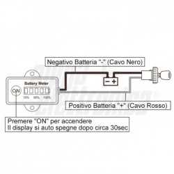 INDICATORE  AUTOMATICO PER BATT PB 12 24 Indicatore automatico stato della batteria per batteria 12/24V