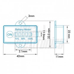 INDICATORE  AUTOMATICO PER BATT PB 12 24 Indicatore automatico stato della batteria per batteria 12/24V