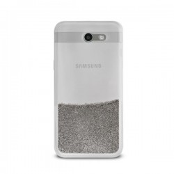 Puro Cover  PC+TPU  Sand  per Samsung Galaxy J3 2017 5 0  con liquido e glitter Argento