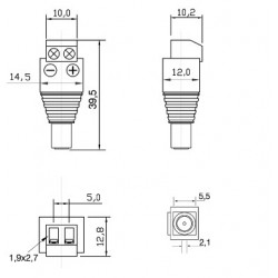 ADATTATORE DC POWER MASCHIO CONF  5 PZ 
