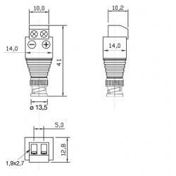 ADATTATORE SPINA BNC A MORSETTO 2 POLI 