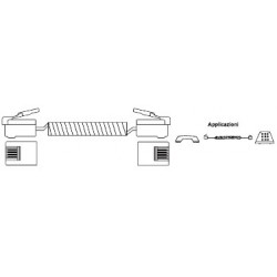 CAVO TEL SPIR RJ9 4X4 2,2m MX 