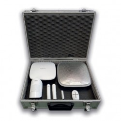 Valigia dimostrativa contenente: 1 unità centrale Hub, 1 rivelatore MotionProtect,1 contatto magnetico DoorProtect, 1 telecomand