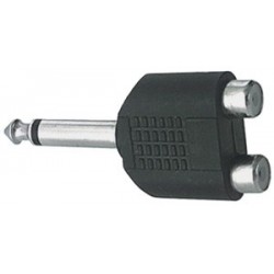 ADATTATORE SPINA  6,3 MONO  2 PRESE RCA 