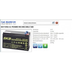 BATTERIA AL PIOMBO SKB 12V/7 2 AMPERE FAST 4 8     151 x 65 x 95   101 mm