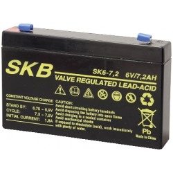 BATTERIA  PIOMBO SKB 6V/7,2A FAST 4,8 	151 x 34 x 95   101 mm