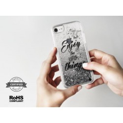 Puro Cover  Aqua  compatibile per iPhone  6/6s/7 “Enjoy the little things” Argento