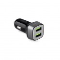 Puro Fast Charger Mini Carica Batteria Da Auto 4 8 A con 2 porte Usb Quadrato Compact Nero