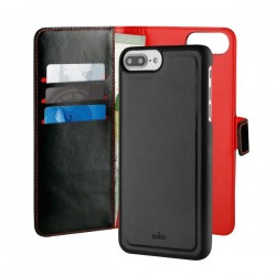 Puro Custodia Vera Pelle  Duetto  iPhone 6Plus/6s Plus/ 7Plus/8 Plus 3 Vani Carta 1 Tasca Banco