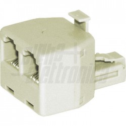 RACCORDO A T 1 SPINA  2 PRESE Adattatori telefonici modulari 6P4C da spina a doppia presa