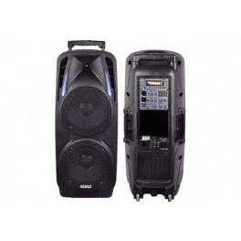 BOX AUDIO PROFESSIONALE  360W USB/SD BOX AUDIO PROFESSIONALE POTENZA MAX 360W CON USB/SD, ECHO, EQUALIZZATORE E TROLLEY