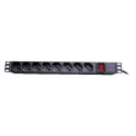 MULTIPRESA RACK 8P SCHUKO CAVO 2M  CON TASTO ON/OFF GBC