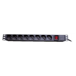 MULTIPRESA RACK 8P SCHUKO CAVO 2M  CON TASTO ON/OFF GBC