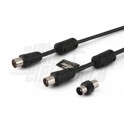 CAVO SPINA PRESA TV 2METRI CON ADATTAT  Cavo da spina TV Coax Ø9,5mm a presa TV Coax Ø9,5mm   Completamente schermato   Con adat